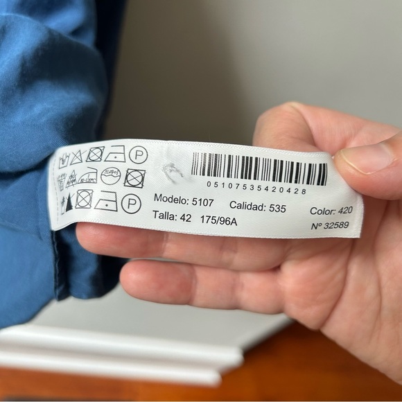 Massimo Dutti women’s blue viscose long sleeved button down blouse - Picture 7 of 8